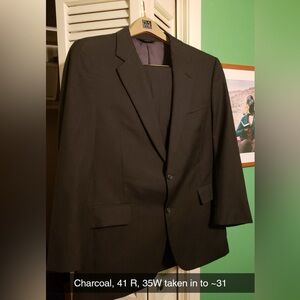 Charcoal Joseph A. Bank Suit 41R 35W and Pants